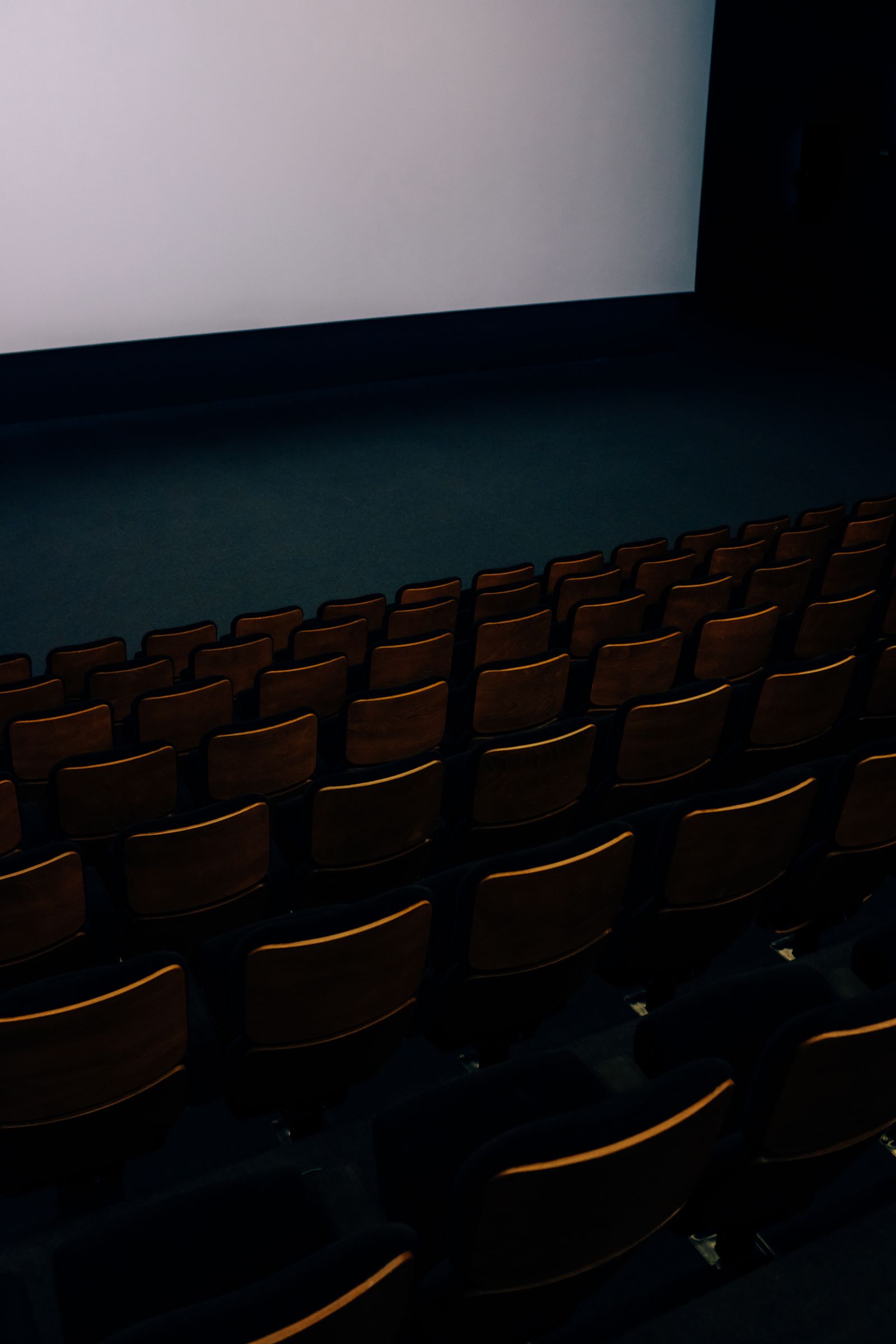 Butacas de un teatro vacío en penumbra